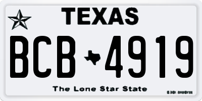 TX license plate BCB4919