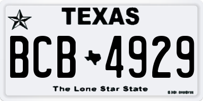 TX license plate BCB4929