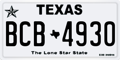 TX license plate BCB4930