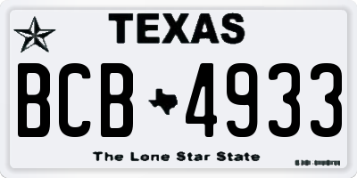 TX license plate BCB4933