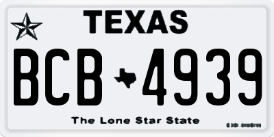 TX license plate BCB4939