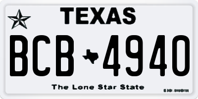 TX license plate BCB4940