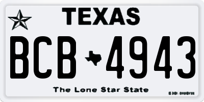 TX license plate BCB4943