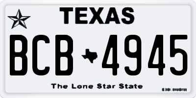 TX license plate BCB4945