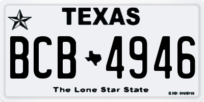 TX license plate BCB4946