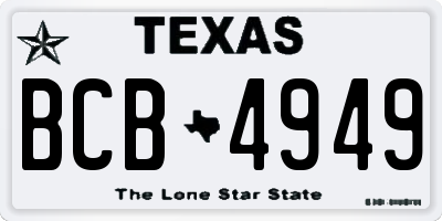 TX license plate BCB4949