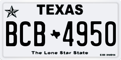 TX license plate BCB4950