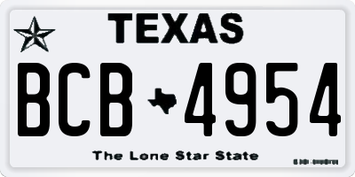 TX license plate BCB4954