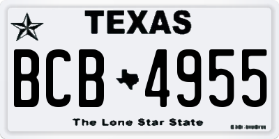 TX license plate BCB4955