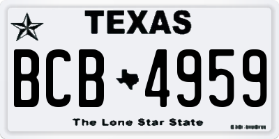 TX license plate BCB4959