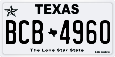 TX license plate BCB4960