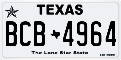 TX license plate BCB4964