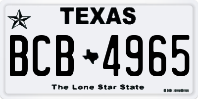 TX license plate BCB4965