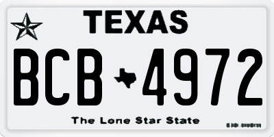 TX license plate BCB4972