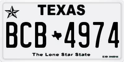 TX license plate BCB4974