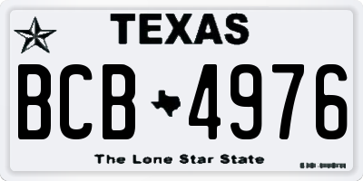 TX license plate BCB4976
