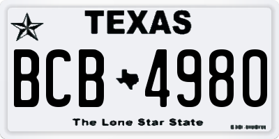 TX license plate BCB4980