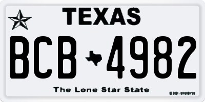 TX license plate BCB4982