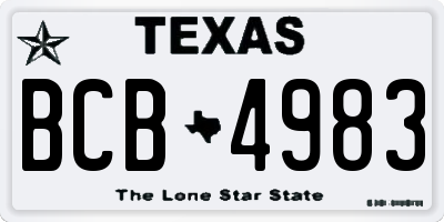 TX license plate BCB4983