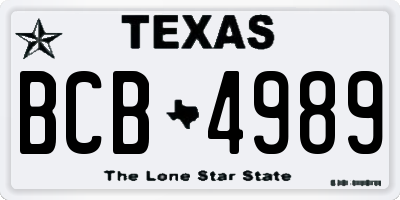TX license plate BCB4989