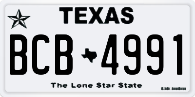 TX license plate BCB4991