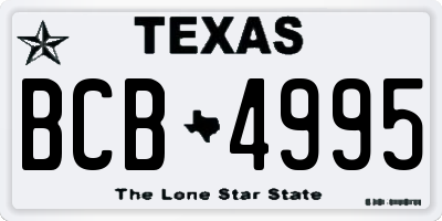 TX license plate BCB4995