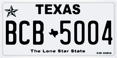 TX license plate BCB5004
