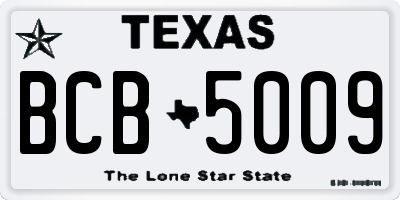 TX license plate BCB5009