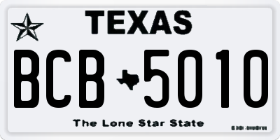TX license plate BCB5010