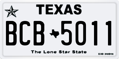 TX license plate BCB5011