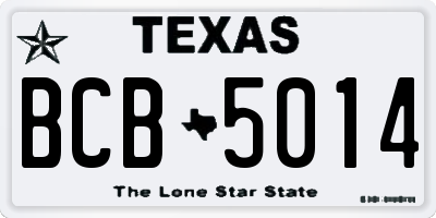 TX license plate BCB5014
