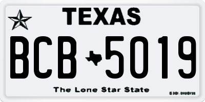 TX license plate BCB5019