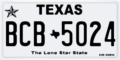 TX license plate BCB5024
