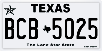 TX license plate BCB5025