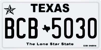 TX license plate BCB5030