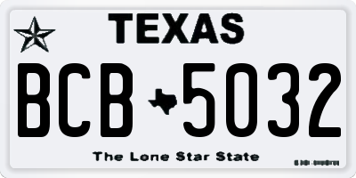 TX license plate BCB5032