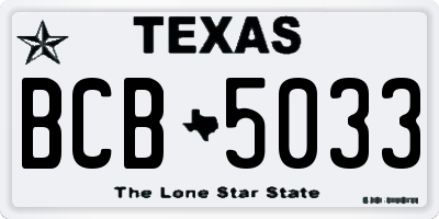 TX license plate BCB5033