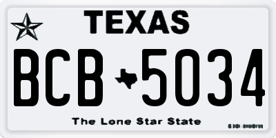 TX license plate BCB5034