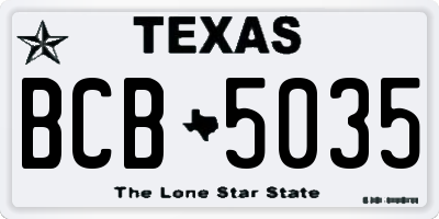 TX license plate BCB5035