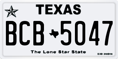 TX license plate BCB5047