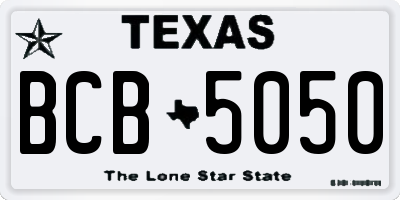 TX license plate BCB5050