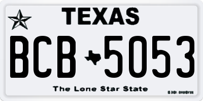 TX license plate BCB5053