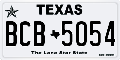 TX license plate BCB5054