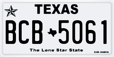 TX license plate BCB5061