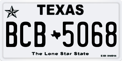 TX license plate BCB5068