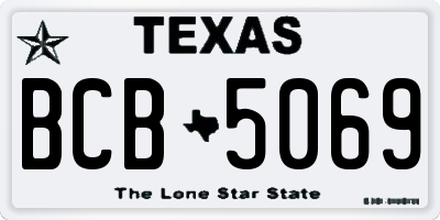 TX license plate BCB5069