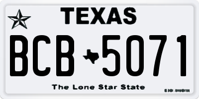 TX license plate BCB5071