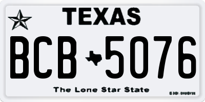 TX license plate BCB5076