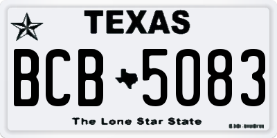 TX license plate BCB5083