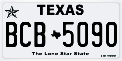 TX license plate BCB5090